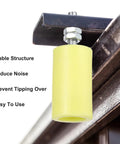 2 Pack Slide Gate Guide Roller Set With 2 Inch Nylon Rollers gate support assembly installed on metal frame, yellow wheel visible.