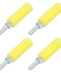 4 Pack Slide Gate Guide Rollers With Nylon Wheels, 3 Inch Gate Support Assembly, Universal Door Pulley Wheels For Sliding Rolling Gates And Electric Doors, Yellow Finish, 30x80 Mm Size, 12 Mm Thread Diameter, 116 Mm Total Height.