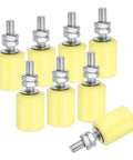 8 Pcs Slide Gate Guide Roller Set with 32 Millimeter Yellow Nylon Rollers and M10 Threaded Studs for Sliding Doors