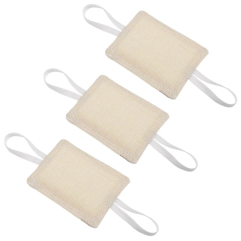 Three yellow 9x7cm Quiet Close Door Latch Covers Cushioned Pads With Elastic Straps For Noise Reduction And Baby Safety Kid-Friendly Padded Door Silencers