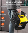 Person carrying Pivoting Utility Fan 600 CFM High Velocity Floor Blower For Drying Cooling Ventilation And Exhaust