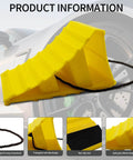 4 Pack Heavy Duty Non Slip Wheel Chocks With Rope For Camper RV Trailer And Trucks Yellow Plastic Wheel Stoppers
