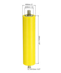Polyurethane Coated Conveyor Roller 2" Diameter 8" Length, Stainless Steel Transmission Replacement Part Galvanized End, Yellow