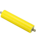 Polyurethane Coated Conveyor Roller 2" Diameter 8" Length, Stainless Steel Transmission Replacement Part Galvanized End, Yellow
