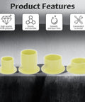 4 Pcs POM Flanged Sleeve Bearings 14mm ID 16mm OD 17mm Length With 22mm Flange Oilless Self Lubricating Yellow Bushing features