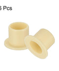 Six Pcs Flanged Sleeve Bearings 8 mm Inner Diameter 10 mm Outer Diameter 10 mm Length POM Plastic Bushing Yellow