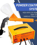 Five Stage Powder Coating System Kit With Foot Switch Portable Manual Spray Gun and control box on white background