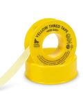Professional Grade PTFE Thread Seal Tape for Gas Lines with Gasoila, Half Inch by 260 Inches Yellow Tape, roll view.
