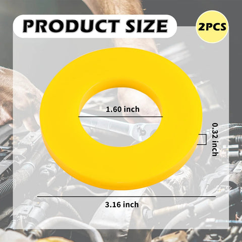 Yellow 2 Pack Silencer Shock Bushings For Shock Absorption And Noise Reduction in engine, size 3.16x3.16x0.32 inches