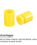 Anti Vibration Rubber Balls Set For RC Flight Controllers F4 And F7 M3x8mm Mounting, 8mm Ball Height And 6mm Outer Diameter, Yellow Pack Of 24, Reduces Vibration For More Stable Drone Control And Smoother Flights