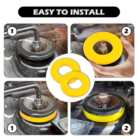 Installation of 2 Pack Silencer Shock Bushings For Shock Absorption And Noise Reduction Heavy Duty Bushing Dampers Washers on car suspension.