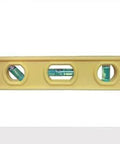 Front view of 9 Inch Speedlite Torpedo Level Yellow Built With High Impact Composite For Tough Jobsite Use Non Conductive Design Makes It A Handy Third Hand For Electricians And Pro DIYers Swanson Tool TL011