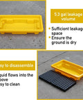 Two Drum Spill Containment Pallet With Drain Outlet 26 X 14 X 4.7 Inch Heavy Duty Leakproof Platform 2000 Lb Load Capacity