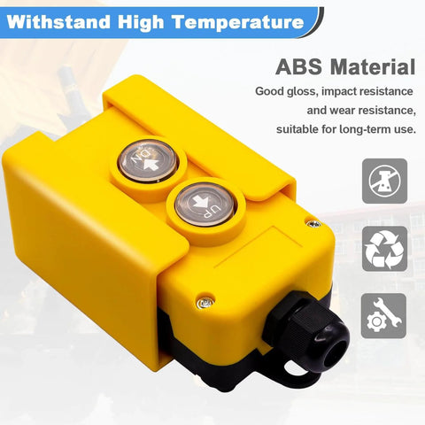 4 Wire Dump Trailer Remote Control Switch 12V DC Up Down Momentary Push Button For Double Acting Hydraulic Pump Lift Winch
