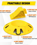 Trailer Wheel Chocks And Wheel Dock Kit Tough As Nails Built To Last And Prevents Trailer Wheel Sinking For Boat Trailers Travel Campers And RVs Up To 23 Inch Tires Durable UV Resistant Thermoplastic Rubber And High Density Polyethylene featuring visible product details and materials