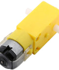 Geared DC Motor 3V To 12V For Four Wheel Drive Toy Cars And Robotics DIY Kit in yellow casing, close-up view