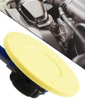 6 Inch Vacuum Suction Cup With Beefy Heavy Duty Aluminum Base And Hand Pump, automotive use, shown against engine background.