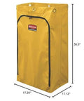 Heavy Duty 24 Gallon Front Zippered Vinyl Replacement Bag For Industrial Janitorial Carts Yellow Waste Linen And Trash Collection Durable Front Loading Bag For Commercial Cleaning Compatible With Rubbermaid Commercial Carts