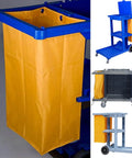 Rugged Waterproof Janitorial Cart Bag for Commercial Cleaning, 23 Gallon Capacity, Thickened Oxford Cloth With PVC Liner, 6 Brass Grommets, Yellow
