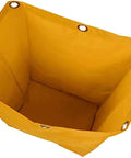 Yellow Rugged Waterproof Janitorial Cart Bag, 23 Gallon Capacity, Thickened Oxford Cloth with PVC Liner, 6 Brass Grommets, Top View