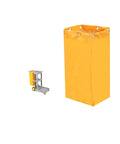 Front view of Rugged Waterproof Janitorial Cart Bag for Commercial Cleaning, 23 Gallon Capacity, Thickened Oxford Cloth, Yellow.