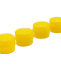 Yellow Wheel Bearing Cap Dust Cover 4 Pack M143338 For John Deere L LA LT LX D And X Series displayed in a row