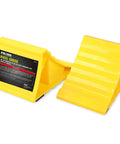 Bright Yellow Heavy Duty Wheel Chocks With Non Slip EVA Base For RV And Trailer 2 Pack No Rope Hassle And Lightweight Tire Stoppers
