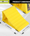 Bright Yellow Heavy Duty Wheel Chocks With Non Slip EVA Base For RV And Trailer 2 Pack No Rope Hassle And Lightweight Tire Stoppers