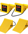 4 Pack Non Slip Wheel Chocks For RVs And Travel Trailers With Rope For Easy Removal Lightweight Plastic Wheel Stoppers