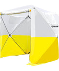 Pop Up Work Tent With Instant Tool Free Setup, Portable Shelter For Outdoor Worksite, 6ft X 6ft X 6.6ft visible in yellow and white