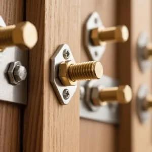 612-Piece SAE Grade 8 Bolts And Nuts Kit installed in wood, heavy duty yellow zinc plated, includes washers, sizes 1/4-20 to 1/2-13.