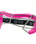 Side view of Rookie S Youth Lacrosse Goggle For Girls SEI Certified Ages 9 And Under in pink with protective cage design.