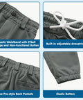 Youth Knicker Baseball Pants For Kids And Toddlers Boys And Girls Dark Grey Knee Length Practice Pants With Belt Loops And Elastic Hem