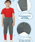 Youth Knicker Baseball Pants For Kids And Toddlers Boys And Girls Dark Grey Knee Length Practice Pants With Belt Loops And Elastic Hem