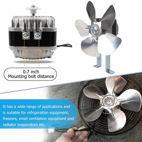 YZF18-25 Fan AC Motor 120V 18W 1.01A 60Hz Shaded Pole Condenser Motor Replace YZF10-20 YZF6-13 W0301905 in use with cooling fan blades