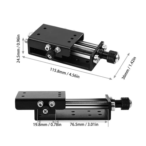 Z Axis Screw Slide Table Linear Actuator Engraving Machines High Precision Linear Actuator Stainless Steel 3D Printer CNC Router Parts, dimensions visible