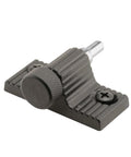 Zamak Twist-In Sliding Door Lock For Patio Doors And Horizontal Sliding Windows, black single unit with aluminum bolt and ribbed design.