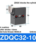 Beefy Industrial Pipe Blocking Cylinder With Buffer Two Speed Chain Pneumatic ZHQ20 Limiter And Stopper Model ZDQC3210