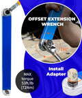 Zero Offset Extension Wrench Set With Half Inch Quarter Inch And Three Eighths Inch Square Drive Adapters, multifunctional tool