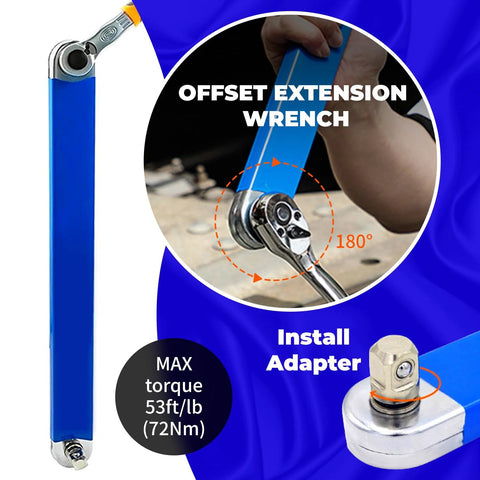 Zero Offset Extension Wrench Set With Half Inch Quarter Inch And Three Eighths Inch Square Drive Adapters, multifunctional tool
