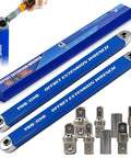 Zero Offset Extension Wrench Set With Half Inch Quarter Inch And Three Eighths Inch Square Drive Adapters, two pack with adapters