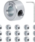 Sixteen 3/16 Bore Shaft Collars Set by Luyostik with hex wrench, zinc plated solid steel, 7/16 OD, 1/4 width, set screw type, 8-32 x 1/8 screws