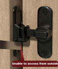 Dual 90 And 180 Degree Gate Latch For Barn Doors Zinc Alloy Right Angle Door Lock Latch installed on wooden door