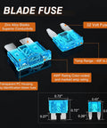 All-In-One Blade Jcase Car Fuse Assortment Kit With 250 Fuses in Standard Mini Low Profile and Tall, transparent PC housing