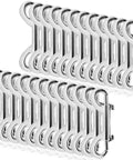 24 Pcs 4.7 Inch Double Ended Bolt Snap Hooks Zinc Alloy Chain Clips Weatherproof Rust Resistant shown stacked in two rows