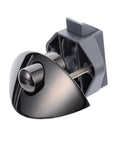 Cabinet button lock with press-release mechanism, gunmetal finish, zinc alloy body for wardrobe