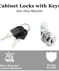 Six durable zinc alloy cam locks with 3/4 inch threads and keys for corrosion-resistant cabinet and drawer protection.