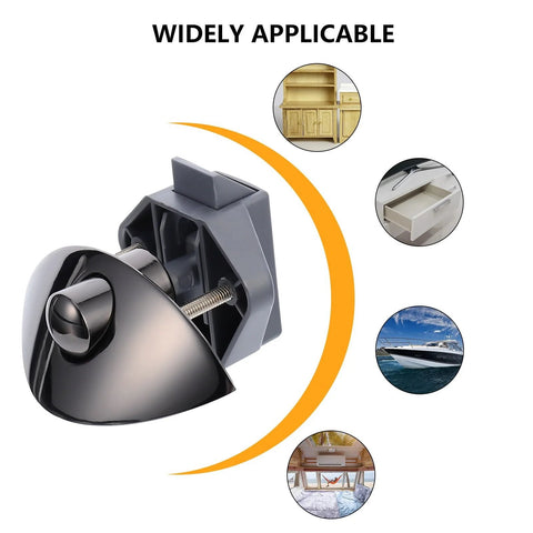Ciieeo zinc alloy button lock for cabinet/drawer, press-release, gunmetal finish, marine-grade corrosion resistant