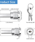 Upgrade your toolbox security with a heavy-duty zinc alloy cam lock featuring 180° rotation for easy access, product dimensions and keys shown.