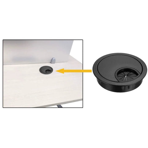 Hide and organize every cable with this zinc alloy desk hole cover, a sturdy 2.1 inch (53mm) grommet in desk opening.